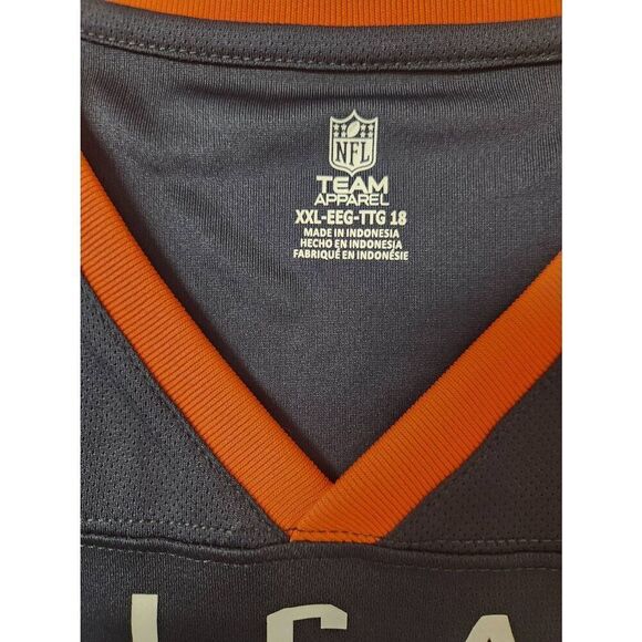 NFL Chicago Bears YOUTH XXL (18), navy and orange v neck shirt - Picture 3 of 5